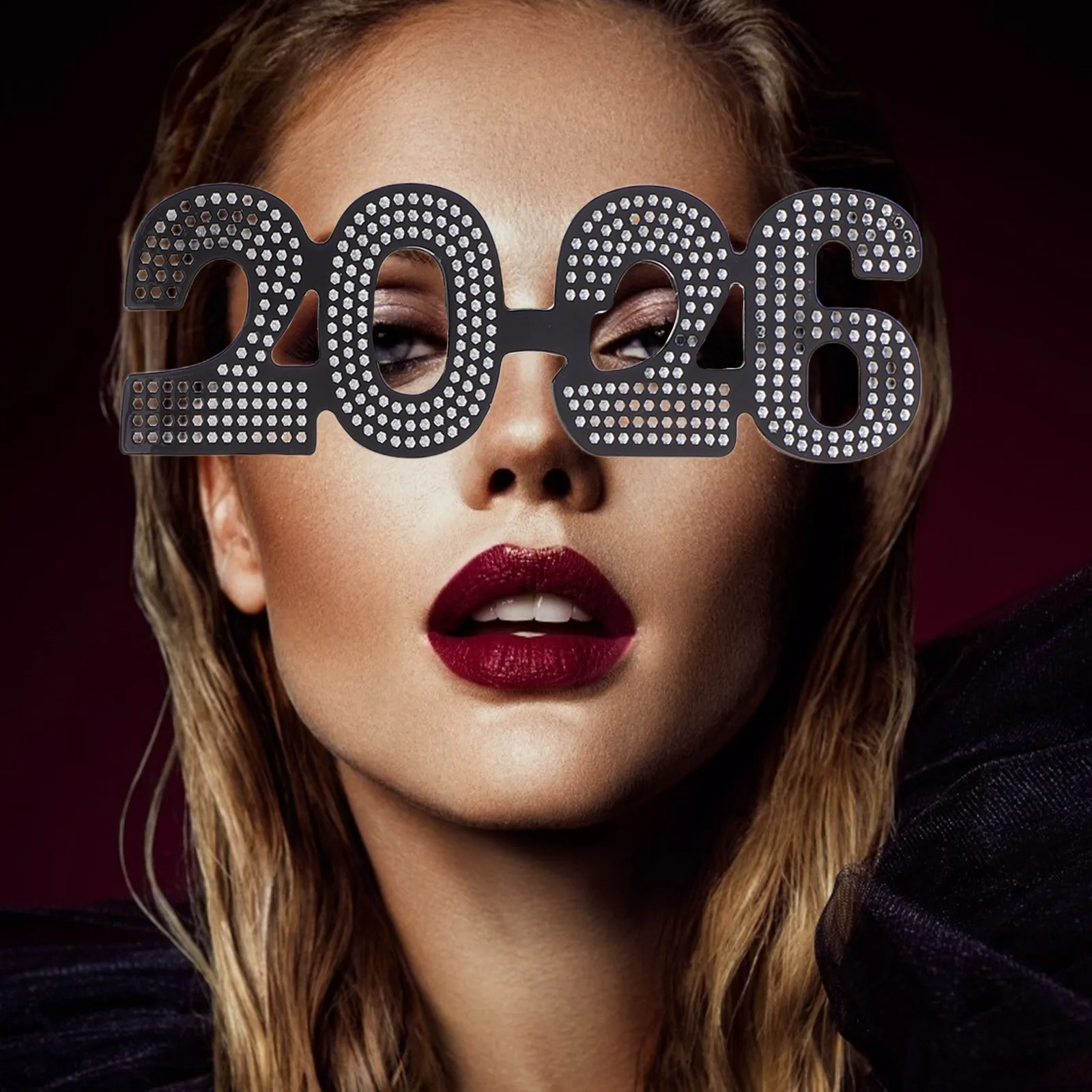 

4Pcs 2026 New Year Eyeglasses Stylish Party Accessories Fun Photo Props for Festive Gatherings Plastic Happy New Year Glasses