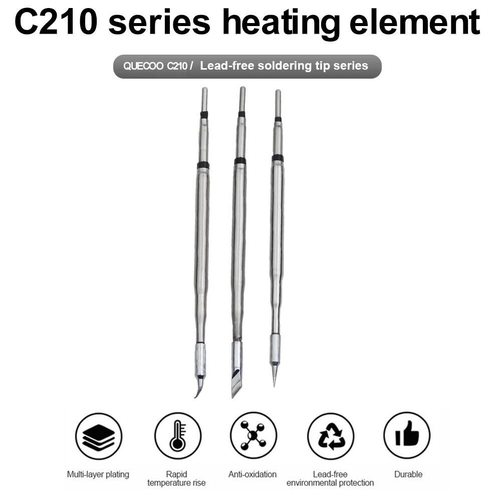 QUICKO C210 Series Integrated Soldering Iron Tips and Heating Core Efficient Heat Conduction Temperature Recovery for C210