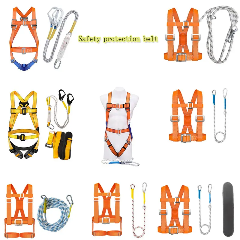 

Safety Harness Fall Protection Kit with Shock Absorbing Lanyard Roofing Work Harnesses Full Body Safety Harness for Construction
