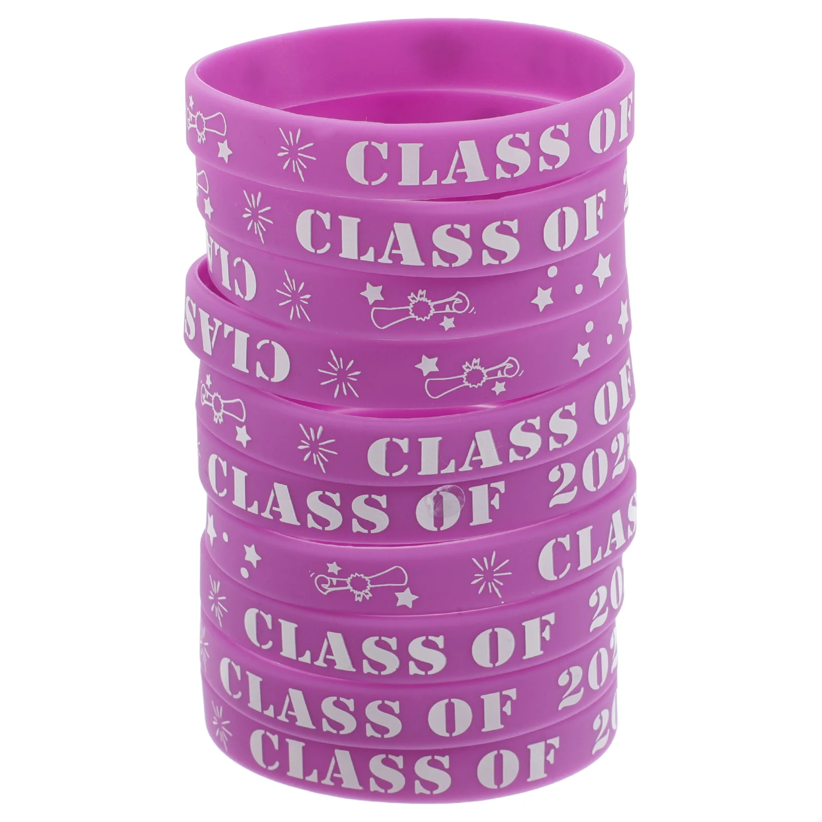 

10 Pcs Graduation Silicone Wristbands Bracelets School Supplies Class of 2025 Event Accessories Portable Decorative