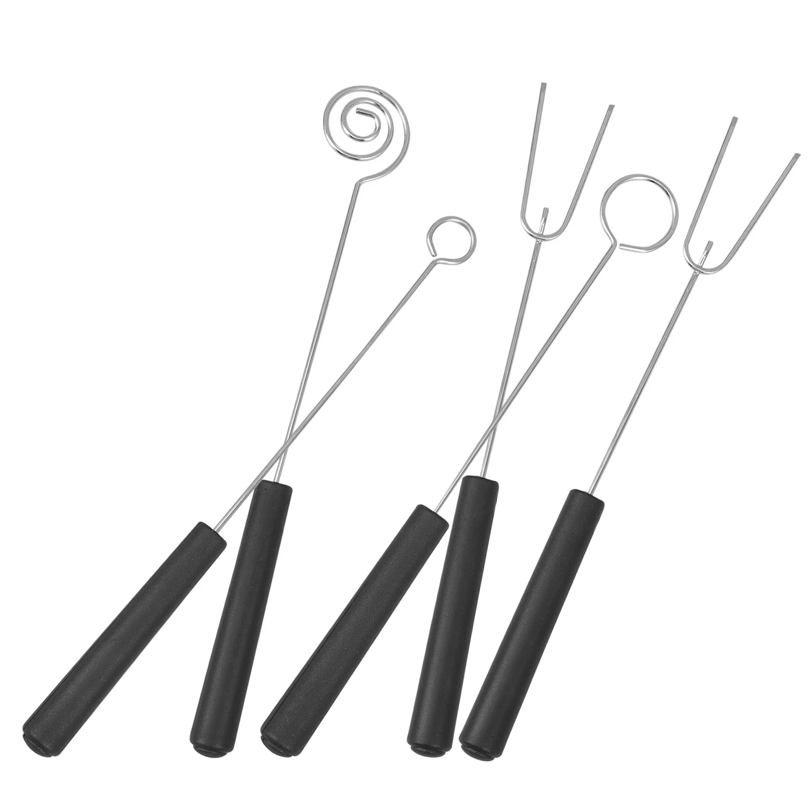 

5pcs Stainless Steel Chocolate Forks 2/3 Prong Spiral Dipping Tools For Bbq Cake Candy Fondue Kitchen Gadget Set