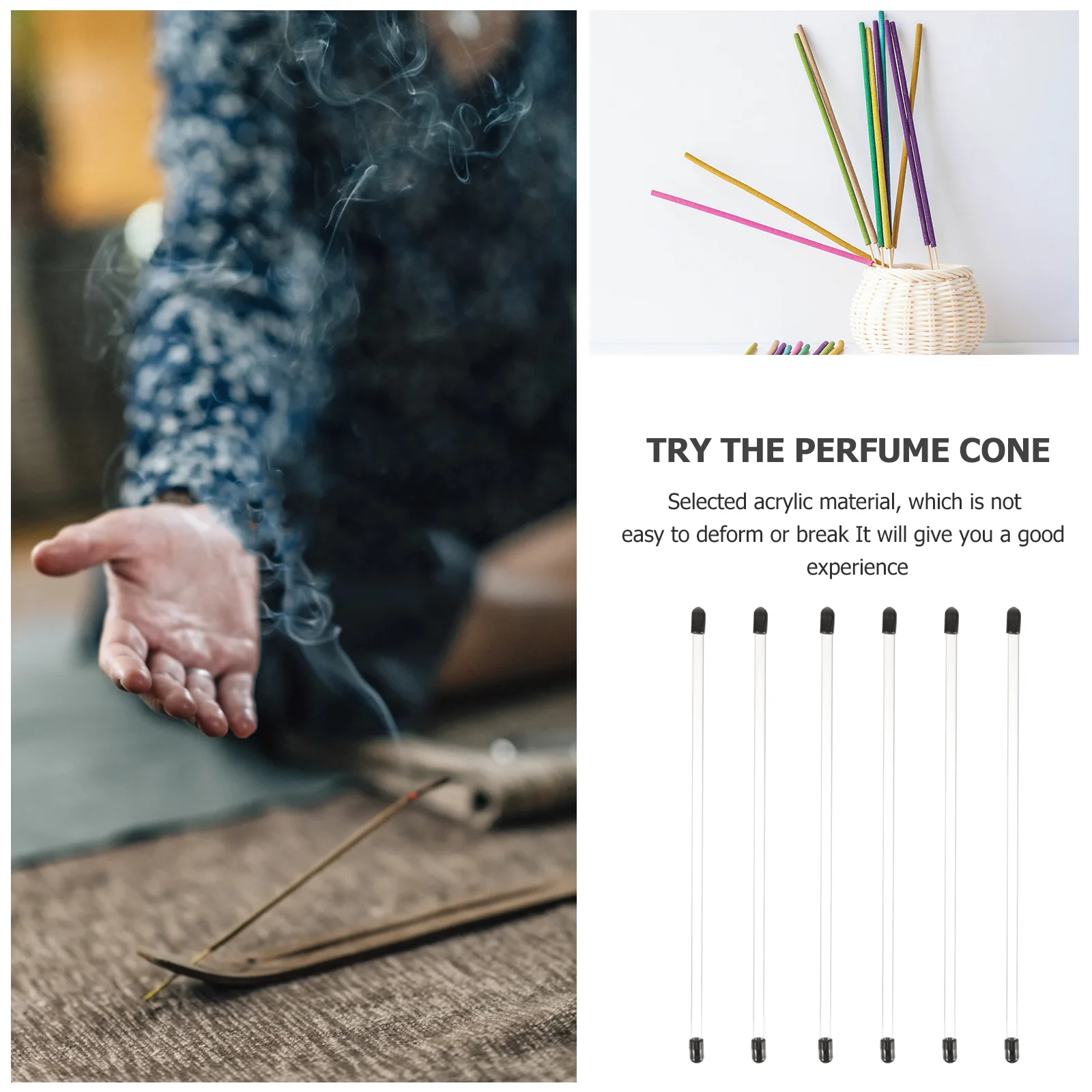 

30pcs Incense Stick Tube Acrylic Portable Storage Holder For Travel Camping Home Use Long Incense Sample Container Lightweight