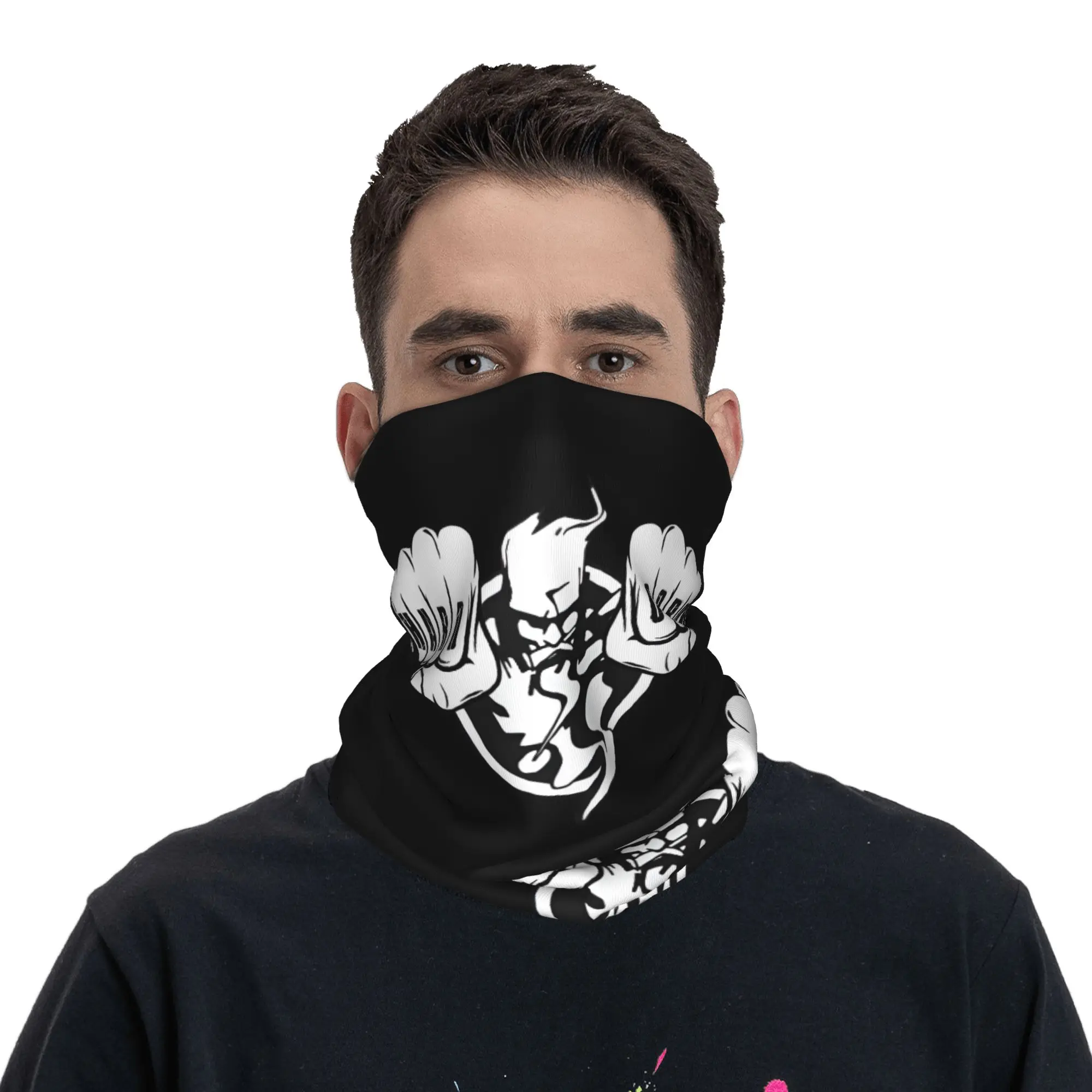 Custom H-Hardcores Rock Neck Gaiter Men Women Windproof Winter  Bandana Scarf for Cycling