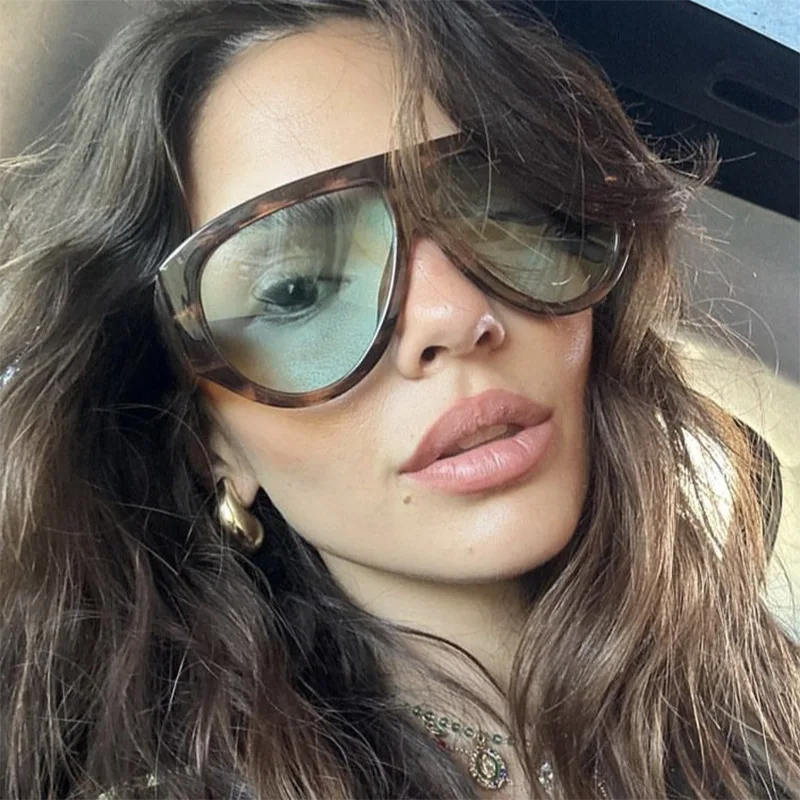 Luxury Oversized Pilot Men\'s Sunglasses Ins Popular Fashion Gradient Rivets Decoration Sun Glasses For Man Vintage Retro Shades