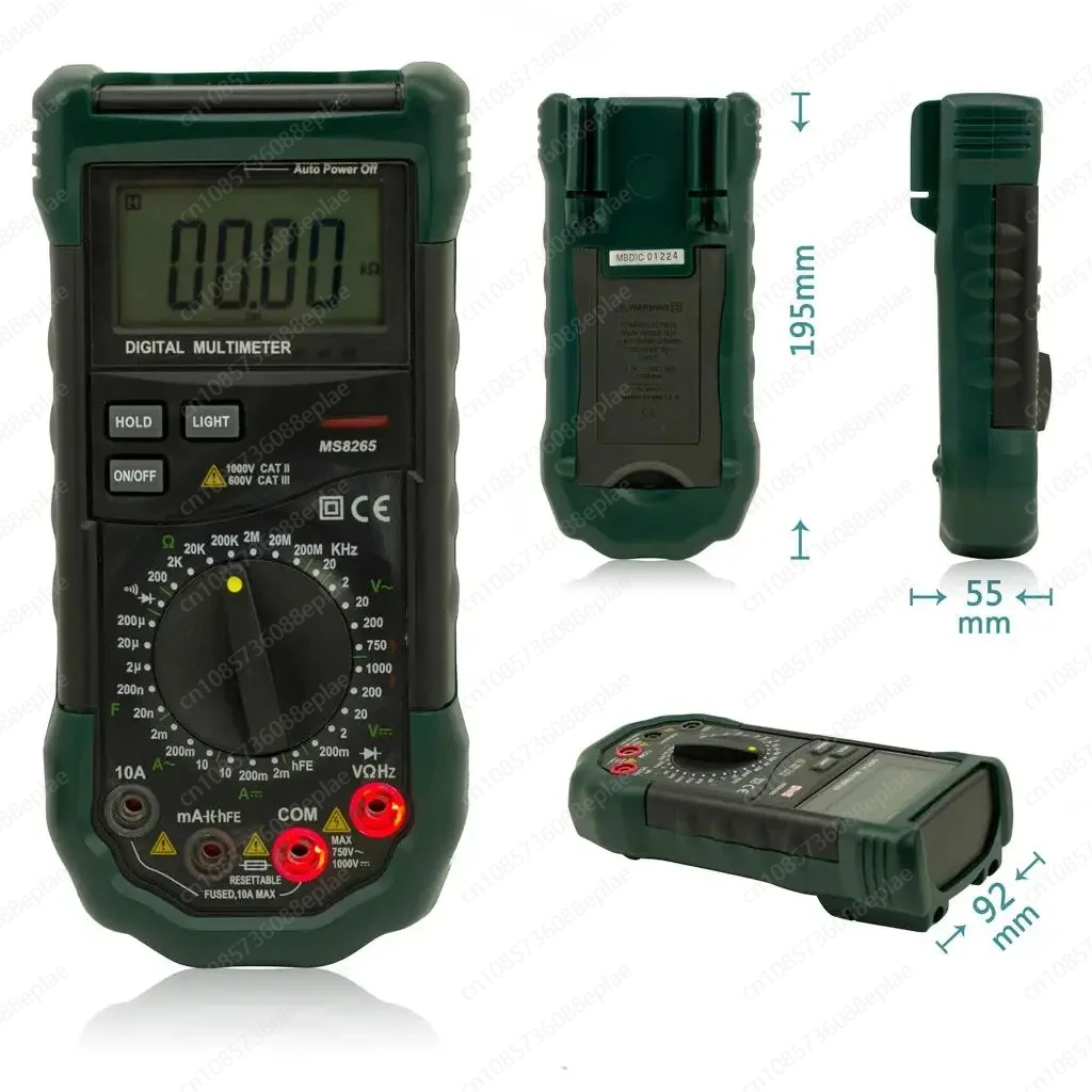 Ms8265 multímetro digital 4 1/2 lcd ac dc tensão corrente resistência capacitância testador medidor teste de diodo de continuidade