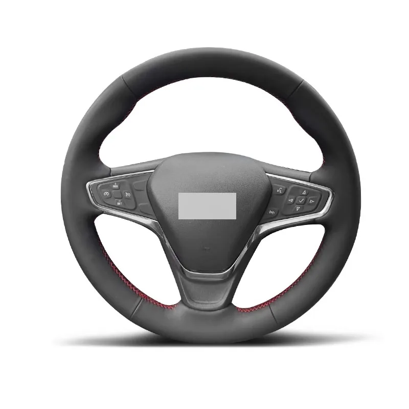 Genuine Leather Suede Steering Wheel Cover Red Thread Car Accessories Specifically for Chevrolet Malibu Equinox BOLT-EV VOLT