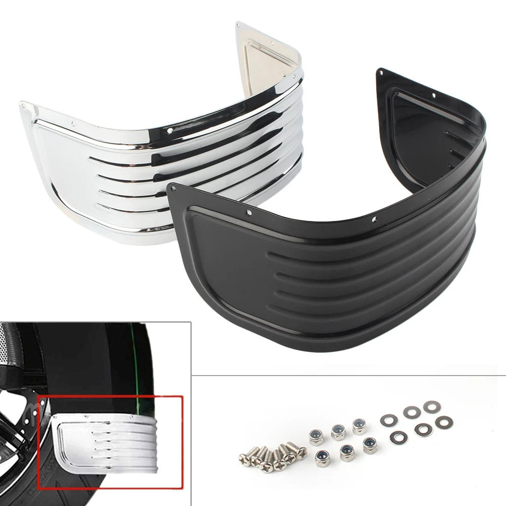 

Steel Ribbed Front Fender Extend Trim Skirt Mudguard Cover With Hardware For Harley Touring Electra Glide Road King 1980-2013
