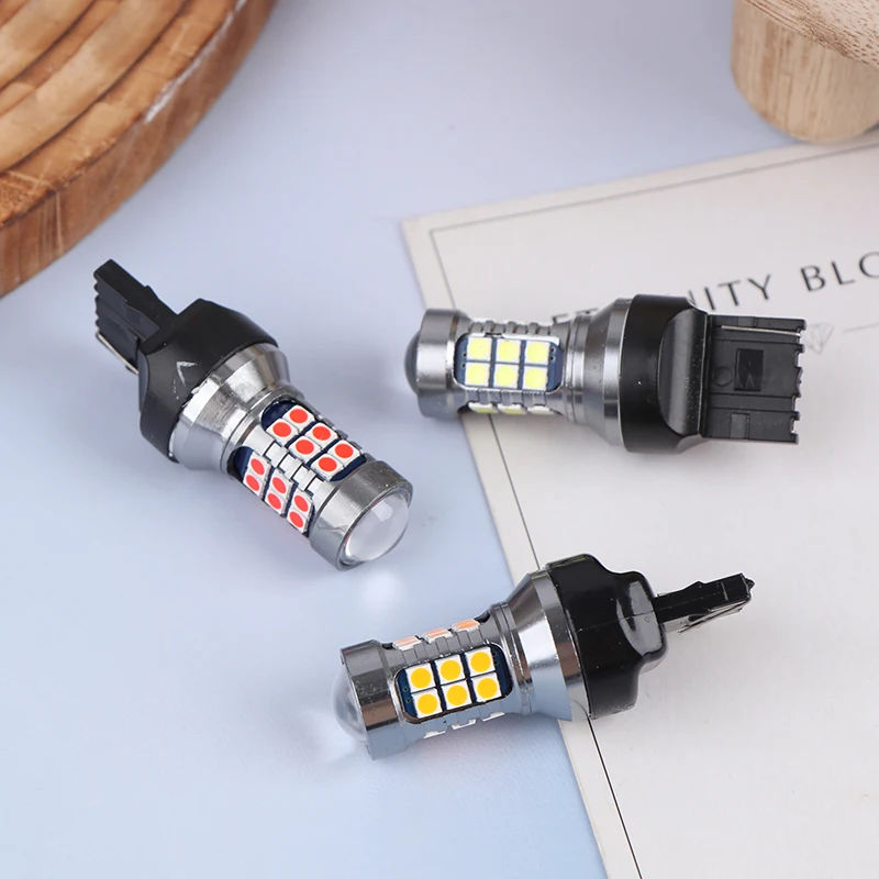 

New! 1Pc T20 LED 7440 7443 Led WY21W W21W Led Bulbs Car LED Bulbs Signal Lamp T20 27SMD 3030 Backup Brake Reverse Parking Lamp