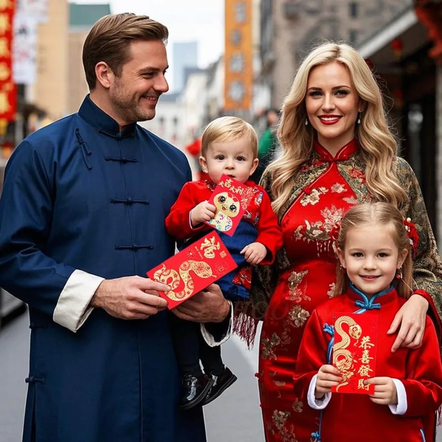 Красные конверты Китайский Новый год Красные конверты Lur New Year Конверты Year of the Ske 2025 Li Xi Lucky Money Envelope 36 шт. Большой