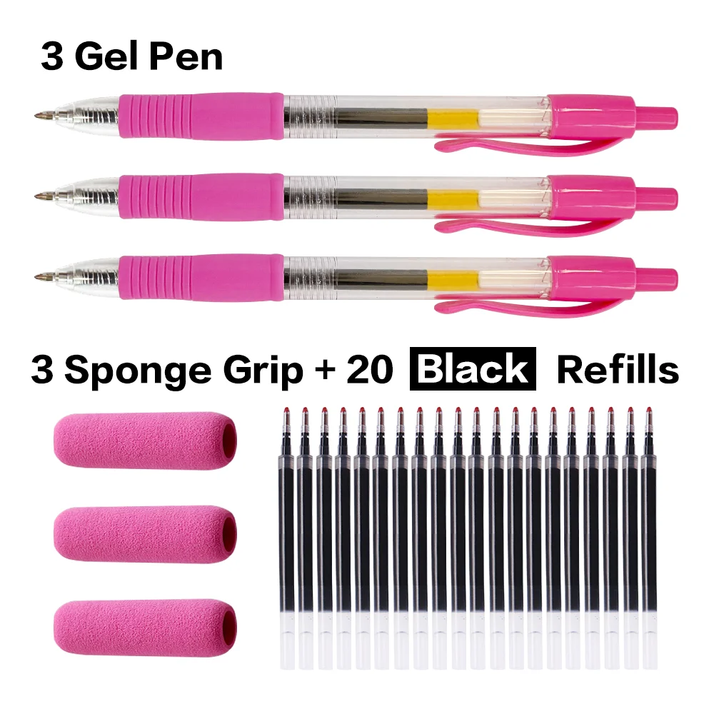 

Набор из 3 ручек + 20 стержней, выдвижные гелевые ручки, очень тонкая точка 0,5 мм, быстросохнущие чернила, водостойкие, идеально подходят для экзаменов и учебы