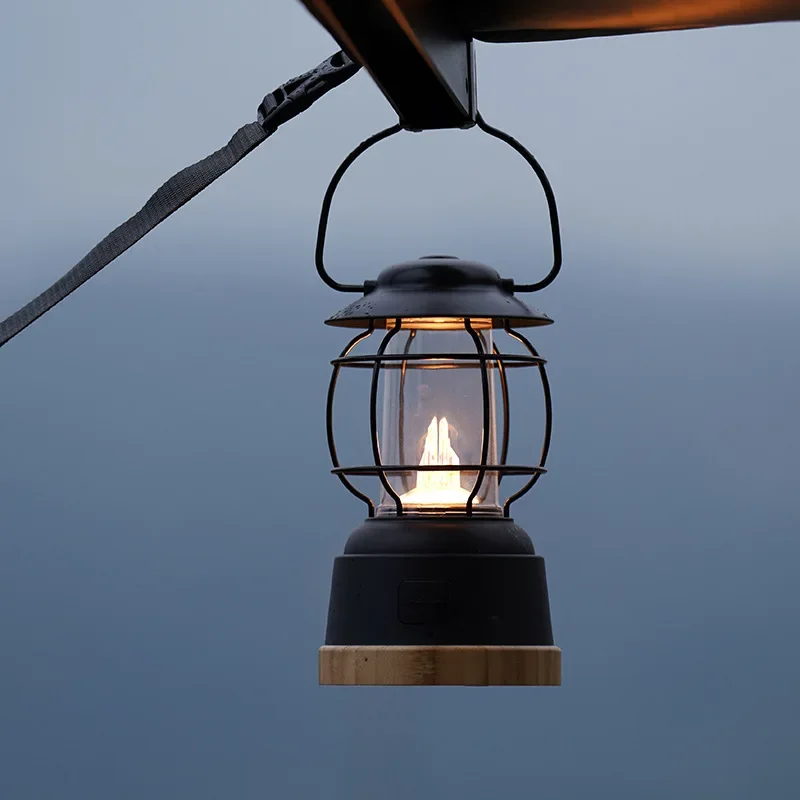 

Autumn field brave dimming light outdoor camping atmosphere tent camp retro casual portable horse lamp