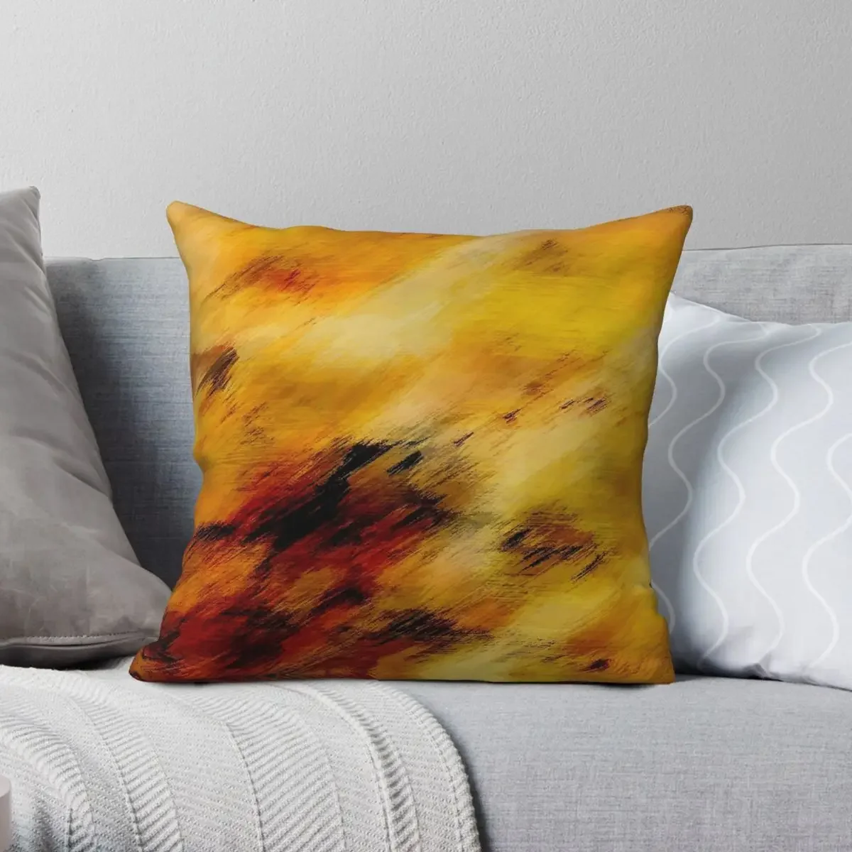 Rust And Black Bean Abstract Square Pillowcase Polyester Linen Velvet Creative Zip Decor Pillow Case Bed Cushion Case 18