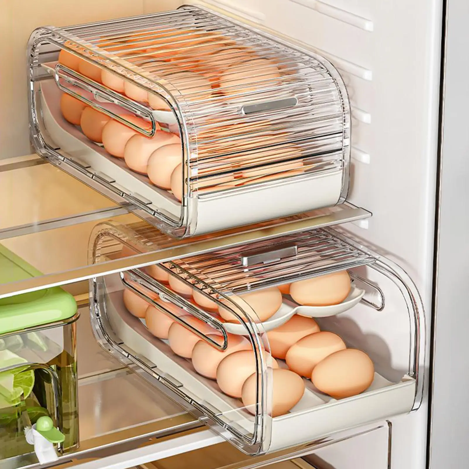 

Двухслойный холодильник, ящик для хранения яиц, автоматический держатель для яиц, стойка, столешница, холодильник, диспенсер для яиц, органайзеры для яиц, держатель