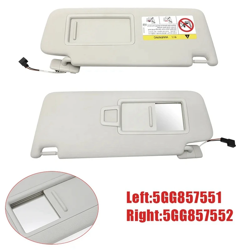 Sun Visor With Makeup Mirror For VW Golf 7 Sportsvan Jetta MK7 T-Cross Passat 5GG857551