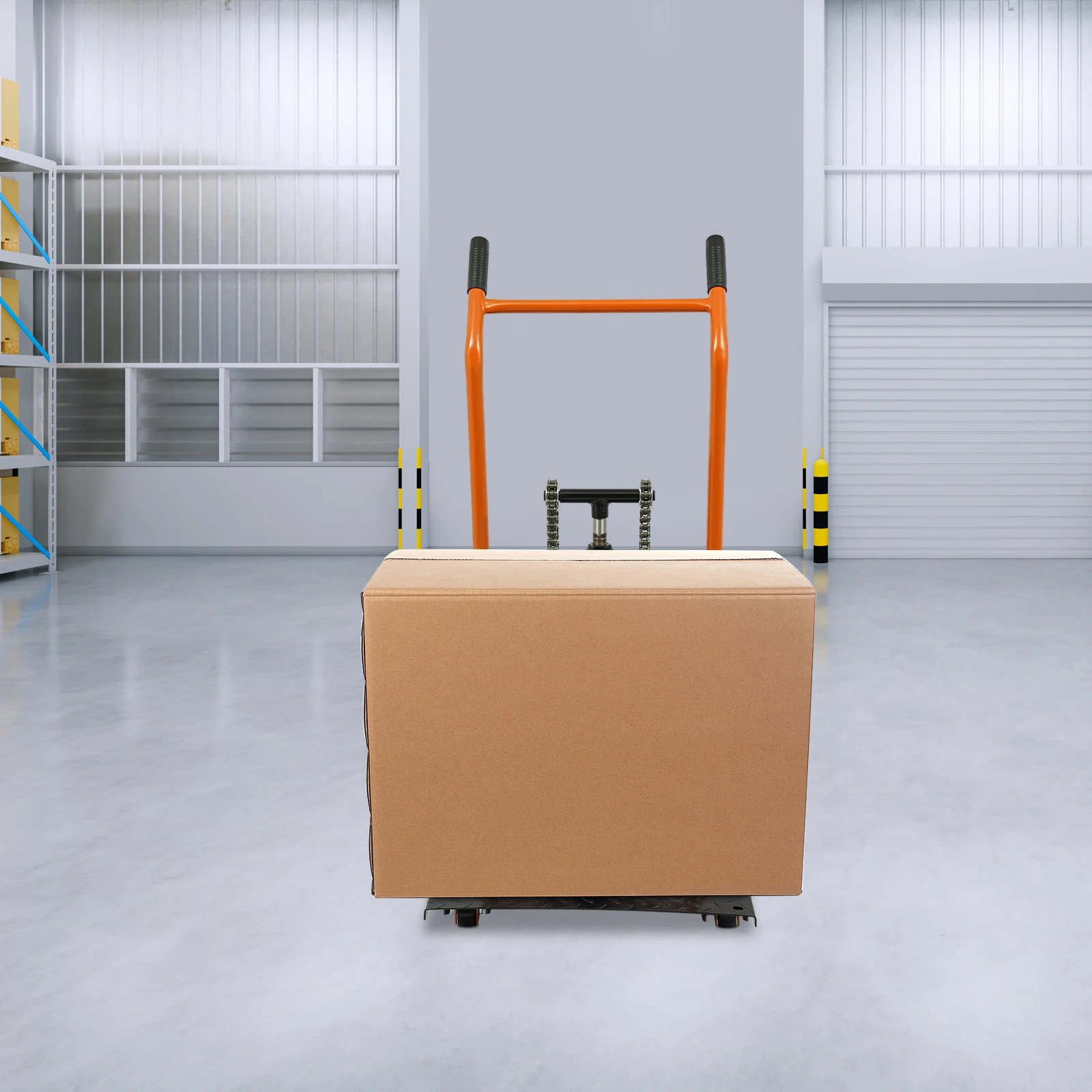 

Желтый гидравлический вилочный погрузчик из легированной стали 65*75*110 см с грузоподъемностью 441 фунт и ручным подъемом на 15,7 дюймов, ручной штабелер