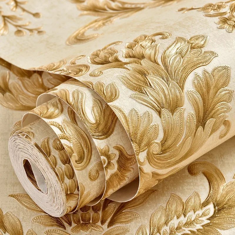 53cmX3Meter European Style Relief Pattern Self-adhesive Wallpaper Bedroom Wall Stickers TV Background Self-adhesive Wallpaper