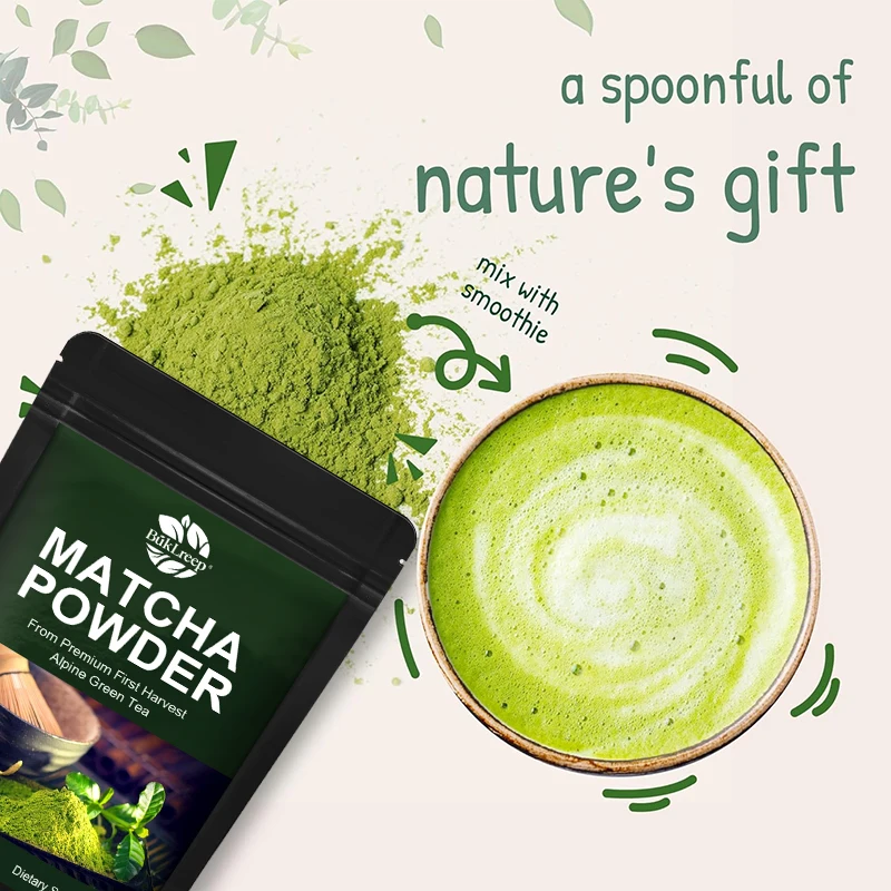 Matcha Powder, Natural Energy Booster & Mental Focus Enhancer | First Harvest Alpine Green Tea for Calmness, Metabolism & Detox - view 2