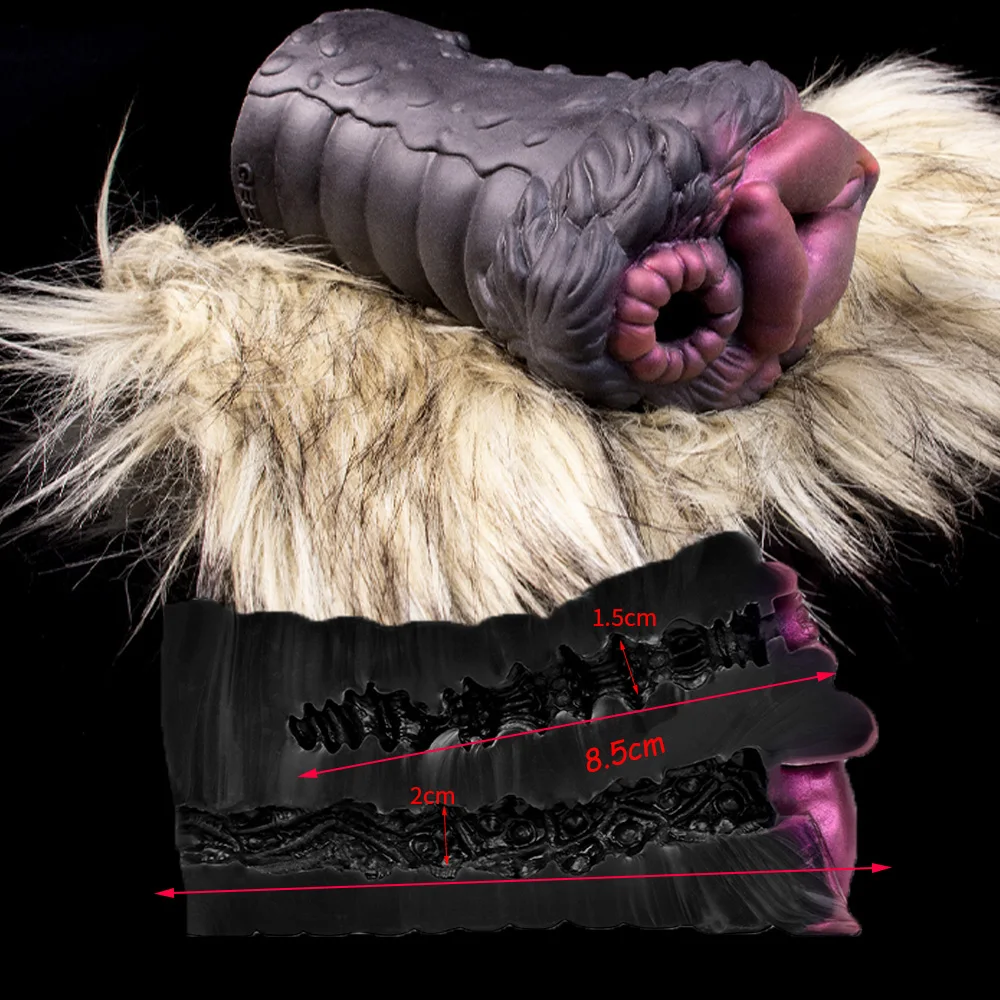 YOCY واقعية الحيوان كس الرجال الاستمناء لينة سيليكون المهبل الشرج قناة الخيال الضارب لعبة الوثن مع فرو نابض بالحياة #6
