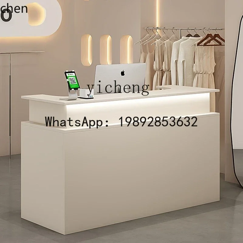 

X6 checkout page store small light luxury high-end clothing store counter beauty salon reception desk