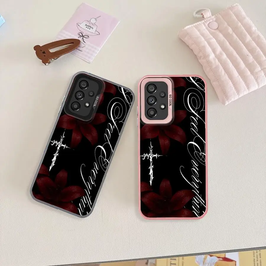 Gothic Aesthetic Cross Phone Cover Case for Samsung Galaxy A54 A32 A36 A14 A56 A13 A23 A71 A16 A34 A72 A25 A73 A12 A17 A52