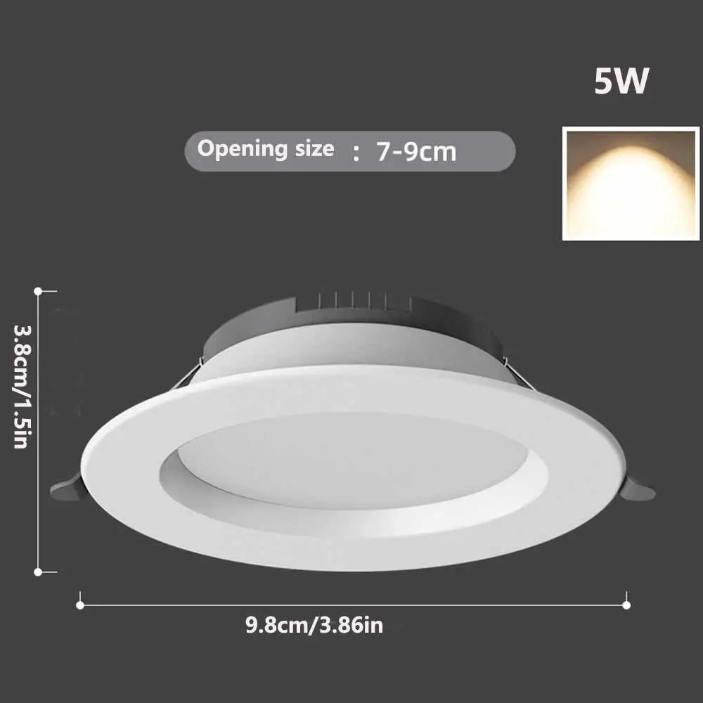 Small Recessed LED Downlight Spot Light Round Down Lights 220V Anti glare Ceiling Lamp Indoor