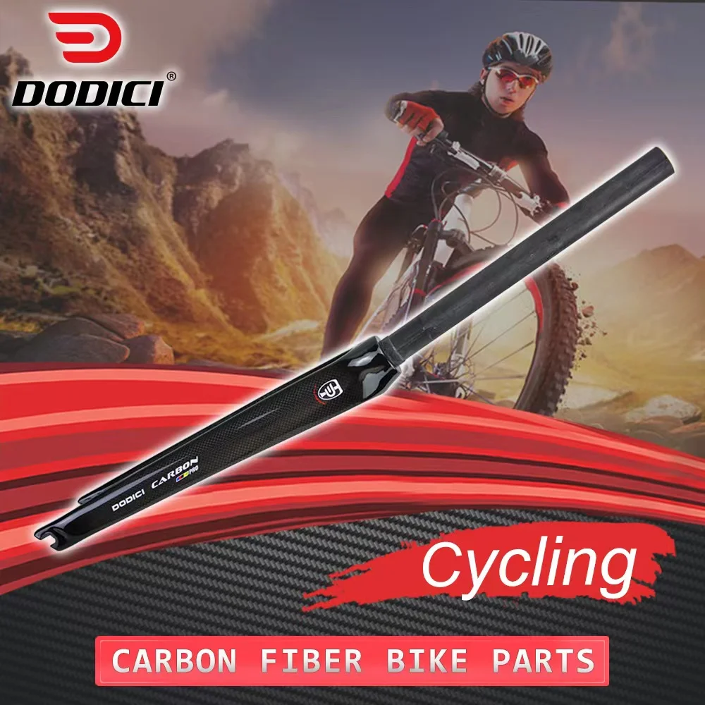 DODICI-Carbon Fiber Road Bicycle Front Fork, Straight Pipe, Full Carbon Fiber, Fixed Gear, Ultra-Light, 700C, 28.6mm