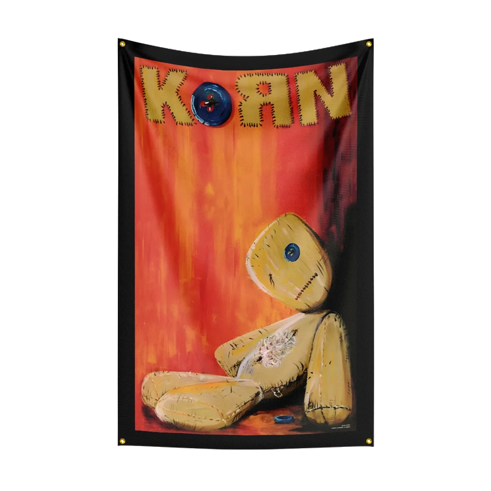 3x5 Ft Korns-Rock Band Flagge Polyester Digitaldruck Banner für Garage Wandkunst Außentür Dekoration mit Messingösen