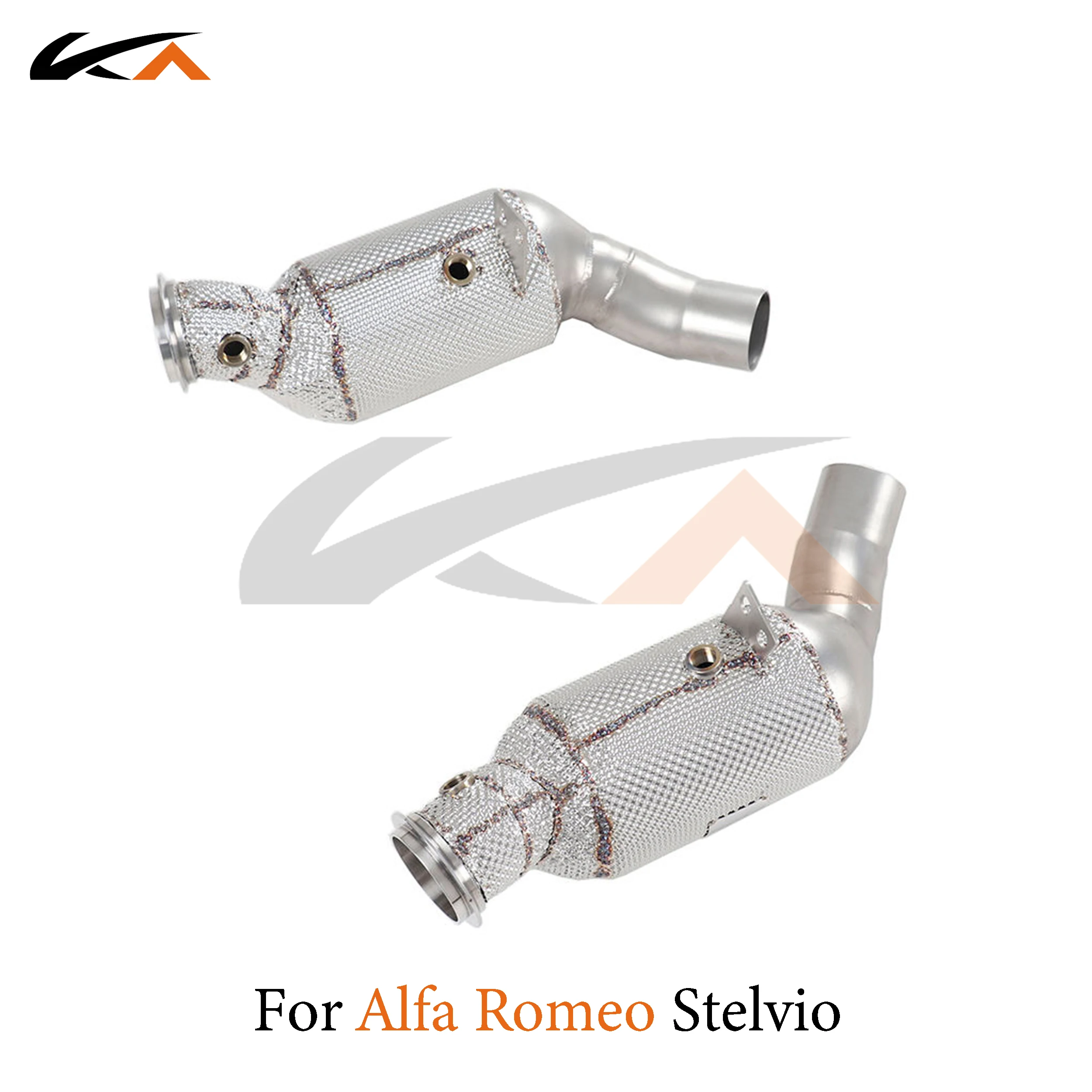 KA Tuning exhaust system header stainless downpipe for Alfa Romeo Giulia Stelvio 2.9T axle pipe catalysis heat shield