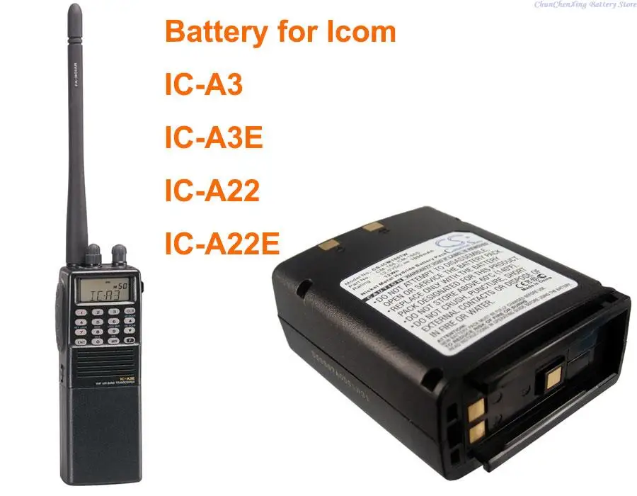 1000mAh Battery CM-166, CM-166S for Icom IC-A22,A22E, A3, A3E