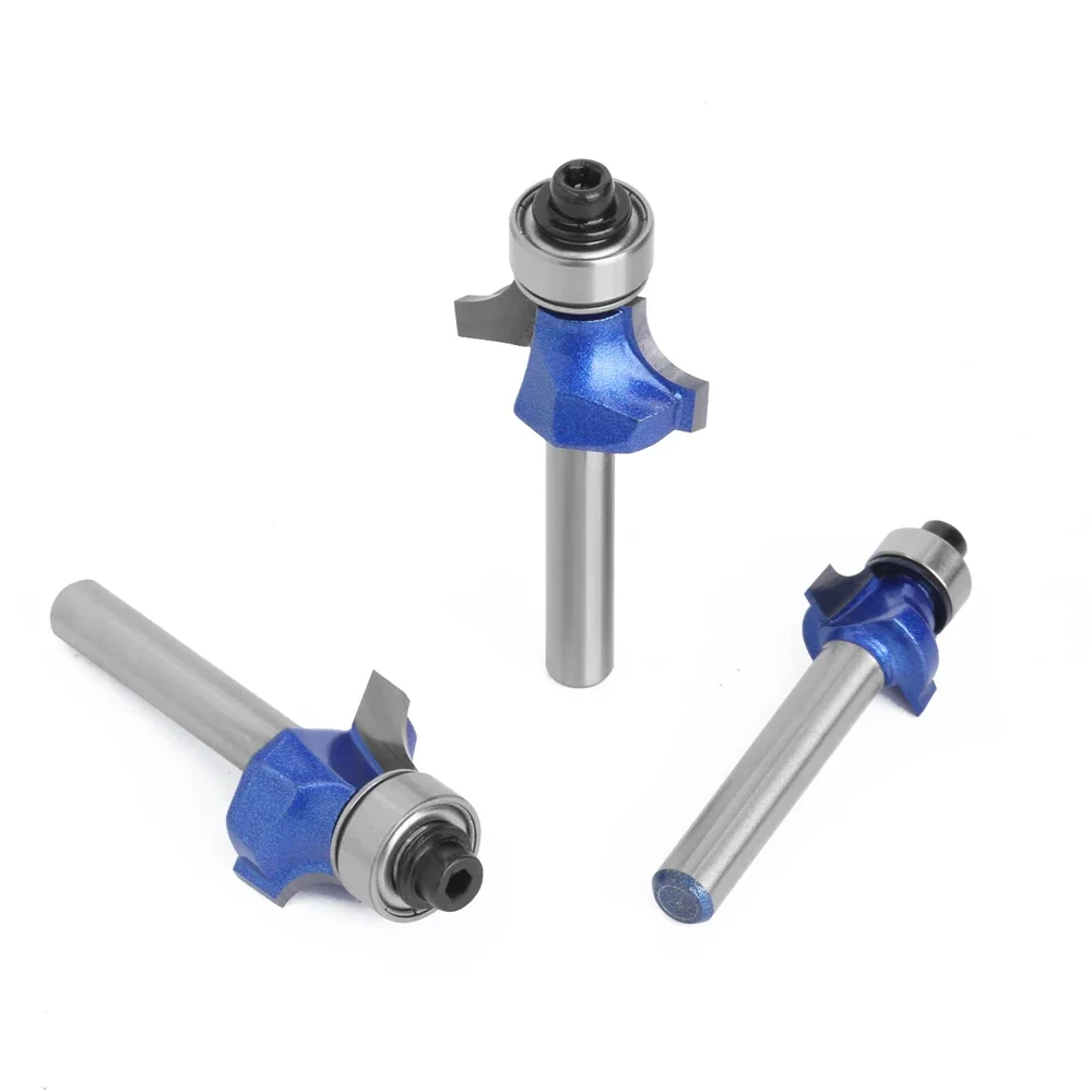 AURWOF 4-teiliges Rundfräser-Set aus Vollhartmetall, 1/4 Zoll (6 mm) Schaft, Fräser R3,17–6,35 mm für die Kantenprofilierung von Holz, H06051T4ABL – Detail 6