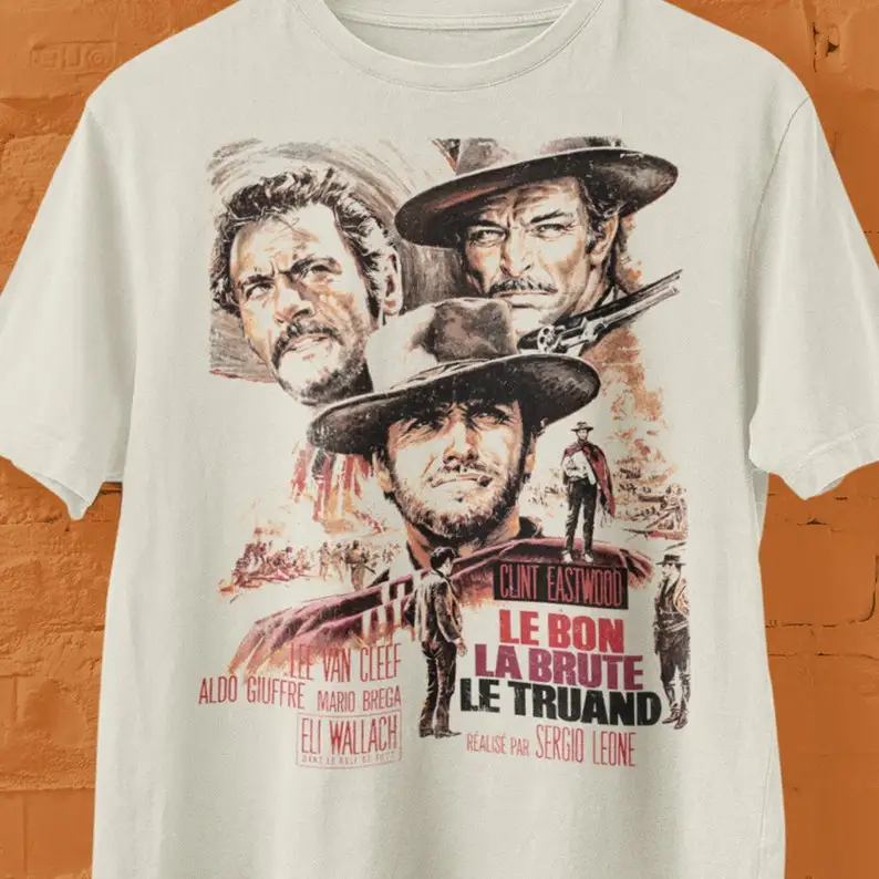 The Good, The Bad and The Ugly Clint Eastwood French Movie Poster Tee T-Shirt