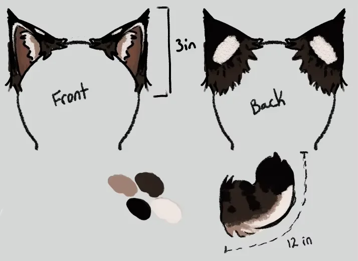 

New Lynx Set Cosplay Prop Lynx Ears Hairhoop Headwear Headband Tail Custom Made Hand Made Work Costume Accessories