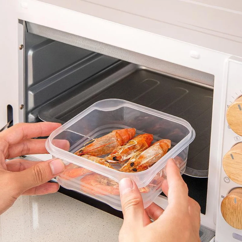 Microwaveable Food Container Preservation Box Refrigerator Crisper Fridge Freezer Food Cooler Meat Organizer Fresh Box