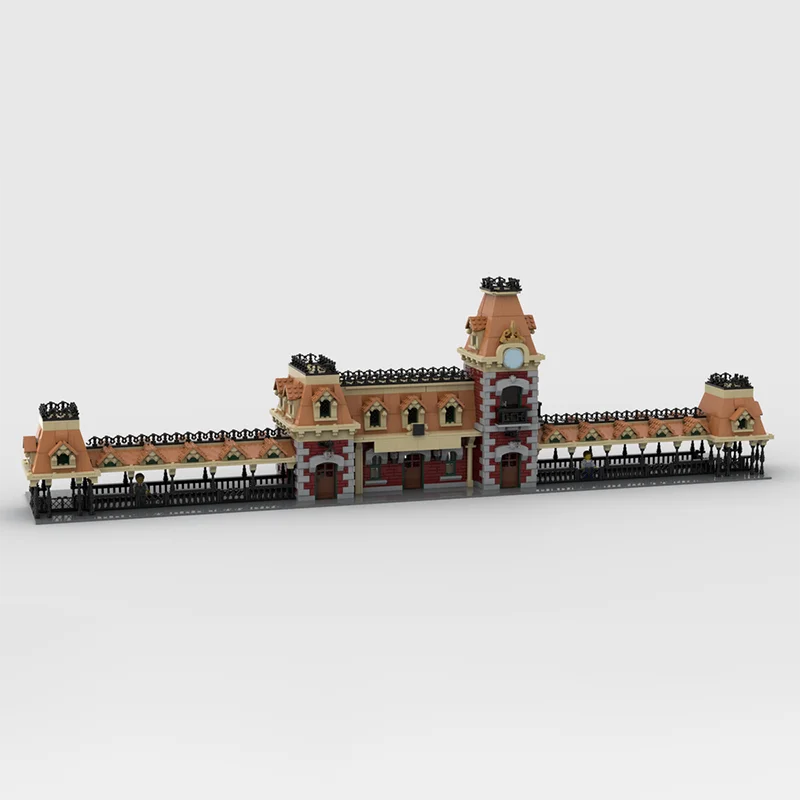 5269pcs MOC Expanded Disneyland Train Station Disnay Model Toys Building Blocks Christmas Gift Construction Birthday Brick Craft