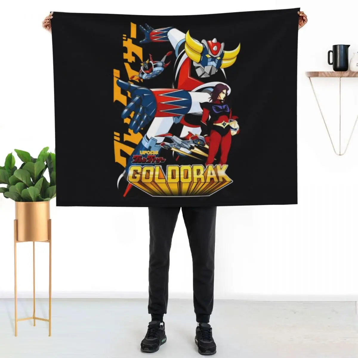 

Grendiser aka GOLDORAK + Dukefleed \t Throw Blanket Faux Fur Soft Warm Blanket for Bed