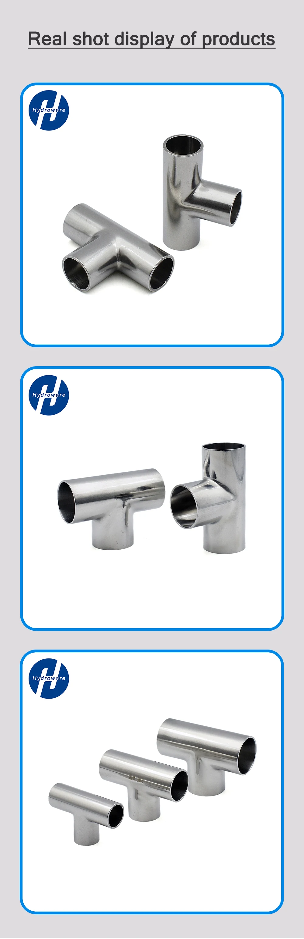Edelstahl SS304/316 Lebensmittelgeeignetes Sanitär-T-Stück – 12,7-133 mm Außendurchmesser, poliert, Stumpfschweißung, hohe Abdichtung, reibungsloser Durchfluss für Labor, Molkerei, Lebensmittel – Detail 3