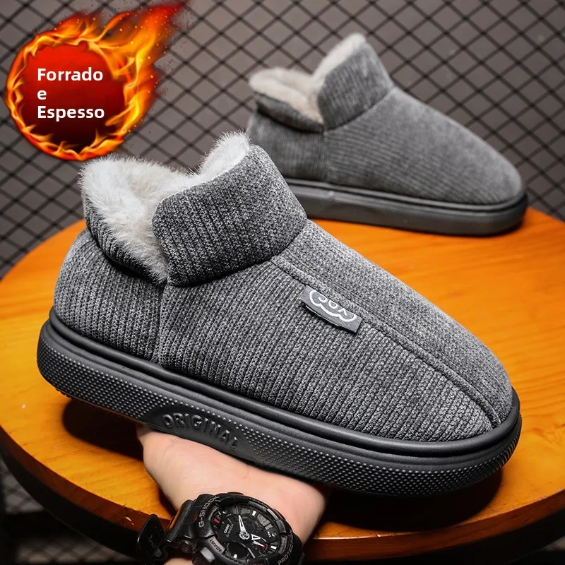 大きいサイズ-メンズ-スノーブーツ-冬-ファッション-アウトドアウェア-滑り止め-暖かい-フリース-カジュアル-ミッドカーフ-コットンシューズ