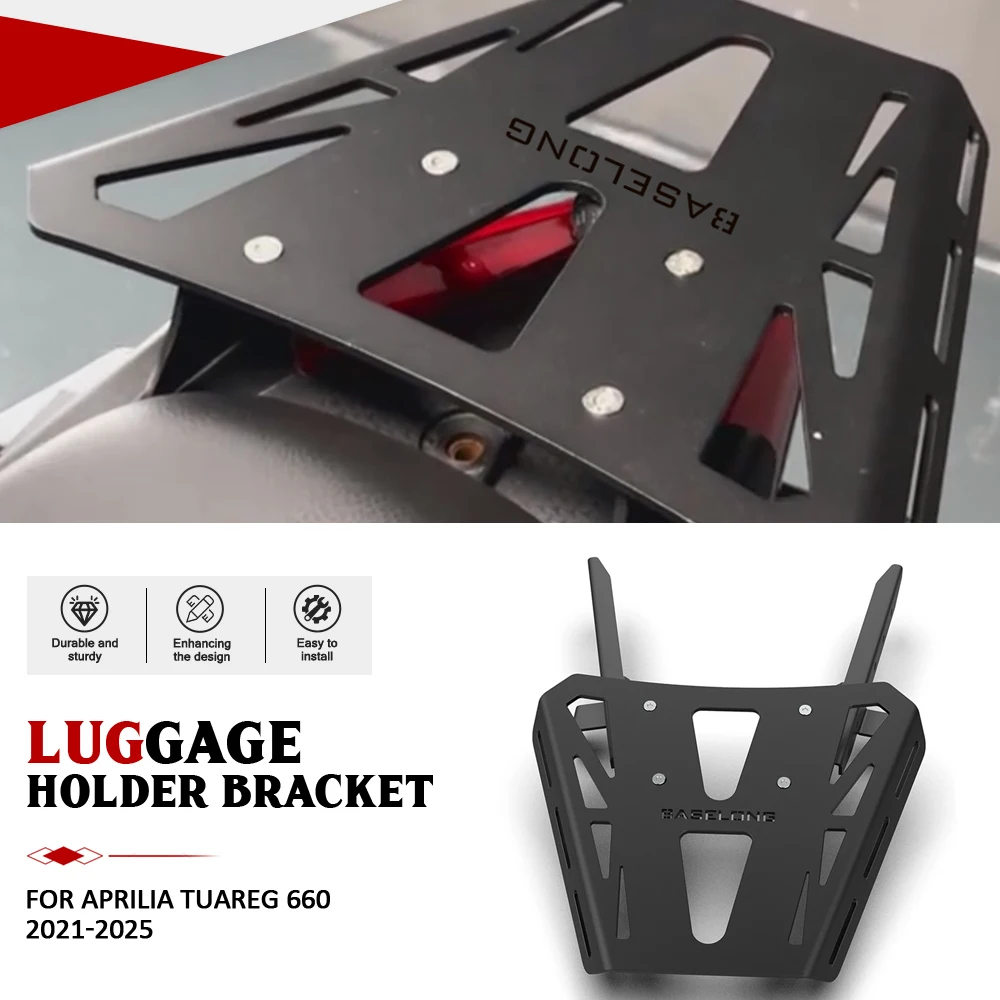 For Aprilia Tuareg 660 2021-2022-2023-2024-2025 Motorcycle Rear Rack Tail Rack Rear Luggage Holder Mount Top Case Plate Bracket