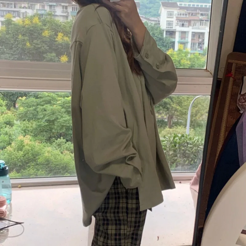Solid Color Long-sleeved Nightgown 2024 Latest Women Spring Autumn Leisure Sleepwear Plaid Pants Lapel Double-breasted Pajamas