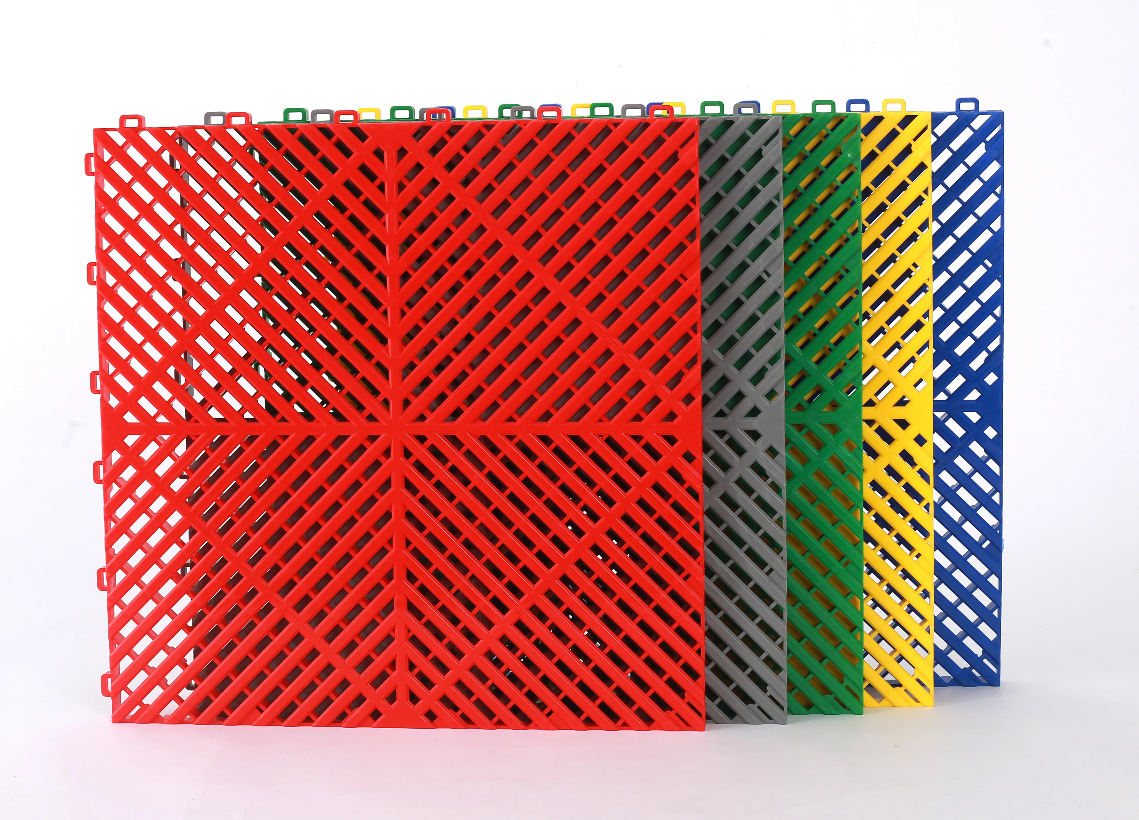 Pp Interlocking Garage Floor Tiles, Removable Plastic Interlocking Mats for Car Wash, 400*400*18mm