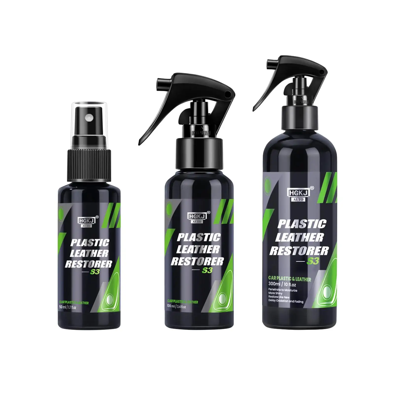 HGKJ 300ML Car Plastic Leather Restorer Renovator Polish Spray Car Cleaner Long Lasting Hydrophobic Coating Plastic Renovation