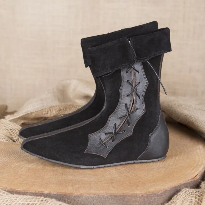 Retro mittelalterliche Renaissance Wikinger Pirat Unisex Mode Leder Nähte kurze Stiefel Western Cowboy Stiefel Cosplay Ritter Stiefel