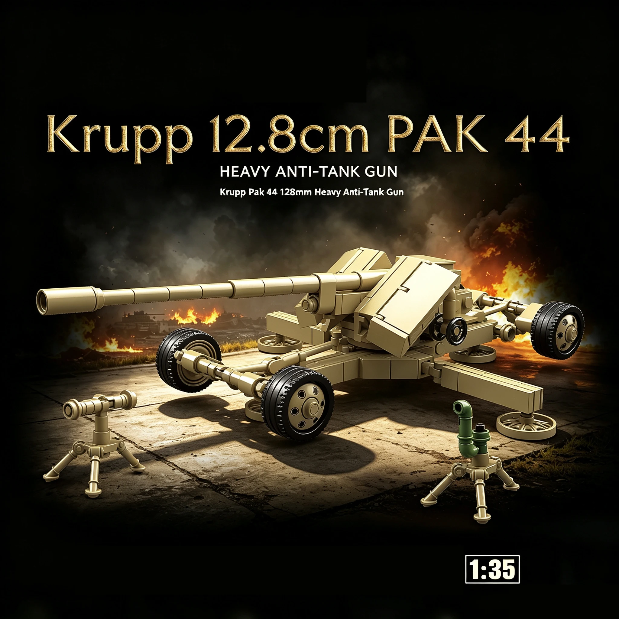 Lego Compatible Military Tank - Juguete de Construcción del Cañón Antitanque