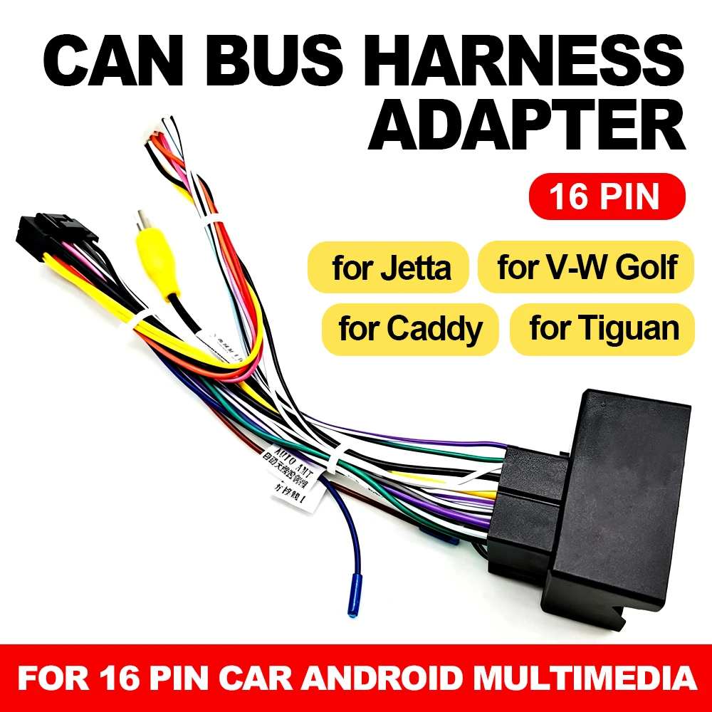Кабель-переходник CAN Bus Decoder, 16-контактный разъем BSI SWC для Android-магнитол, для Peugeot 208, 308, Citroen, V-W, 16-контактный штекер