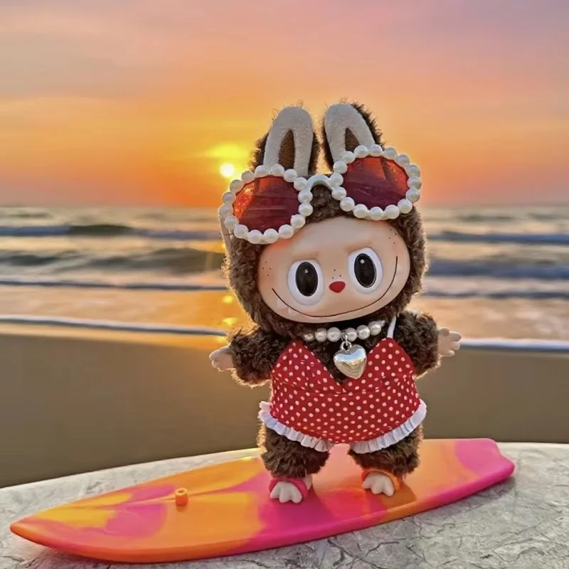 

For Labubu V1 V2 V3 Series Swimsuit 4-Piece Set No Doll High Quality Cute Beach Vacation Style Labubu Clothes Accessorie Kid Toy