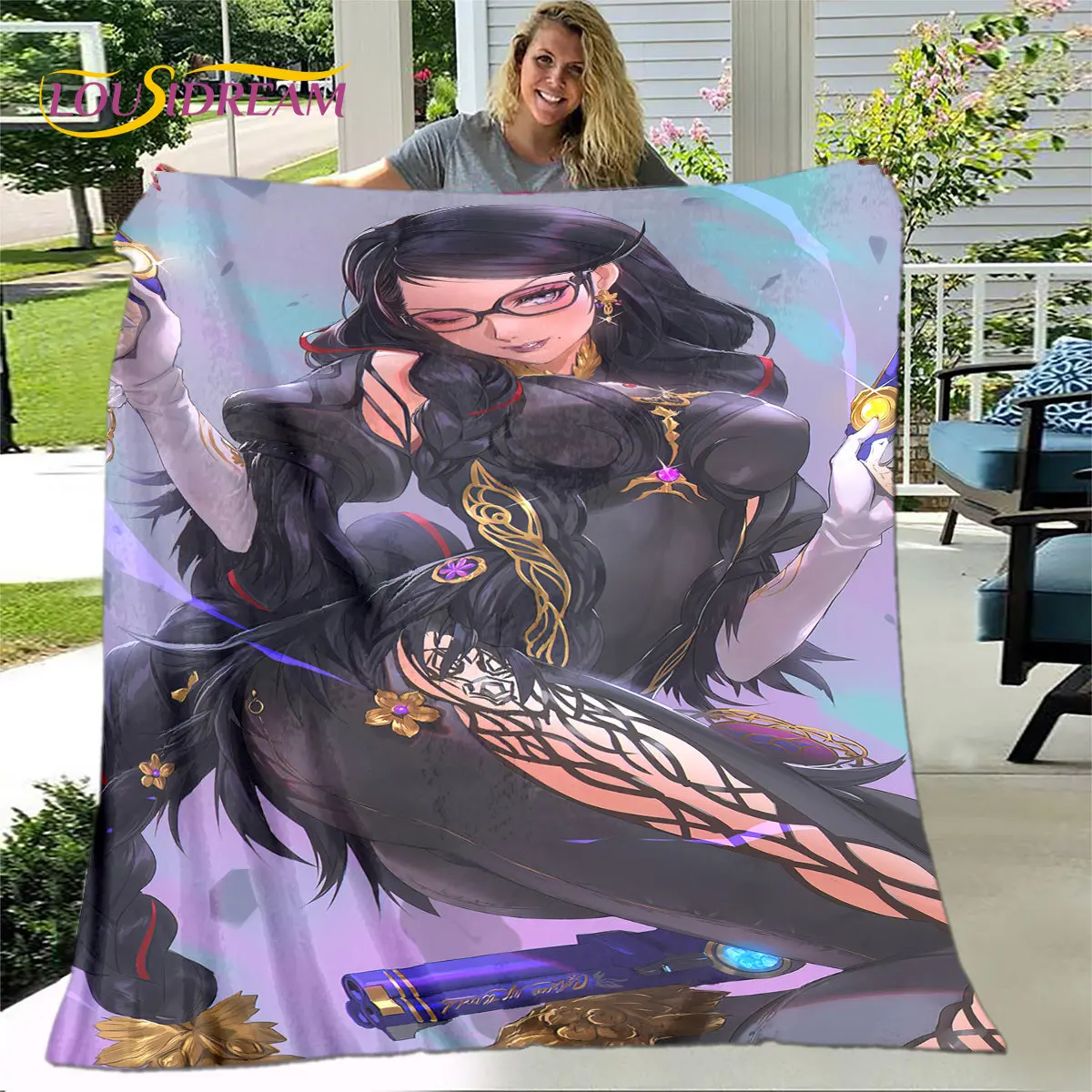 Bayonetta Sexy Game Gamer Cartoon Soft Plush Blanket,Flannel Blanket Throw Blanket for Living Room Bedroom Bed Sofa Picnic Cover - view 5