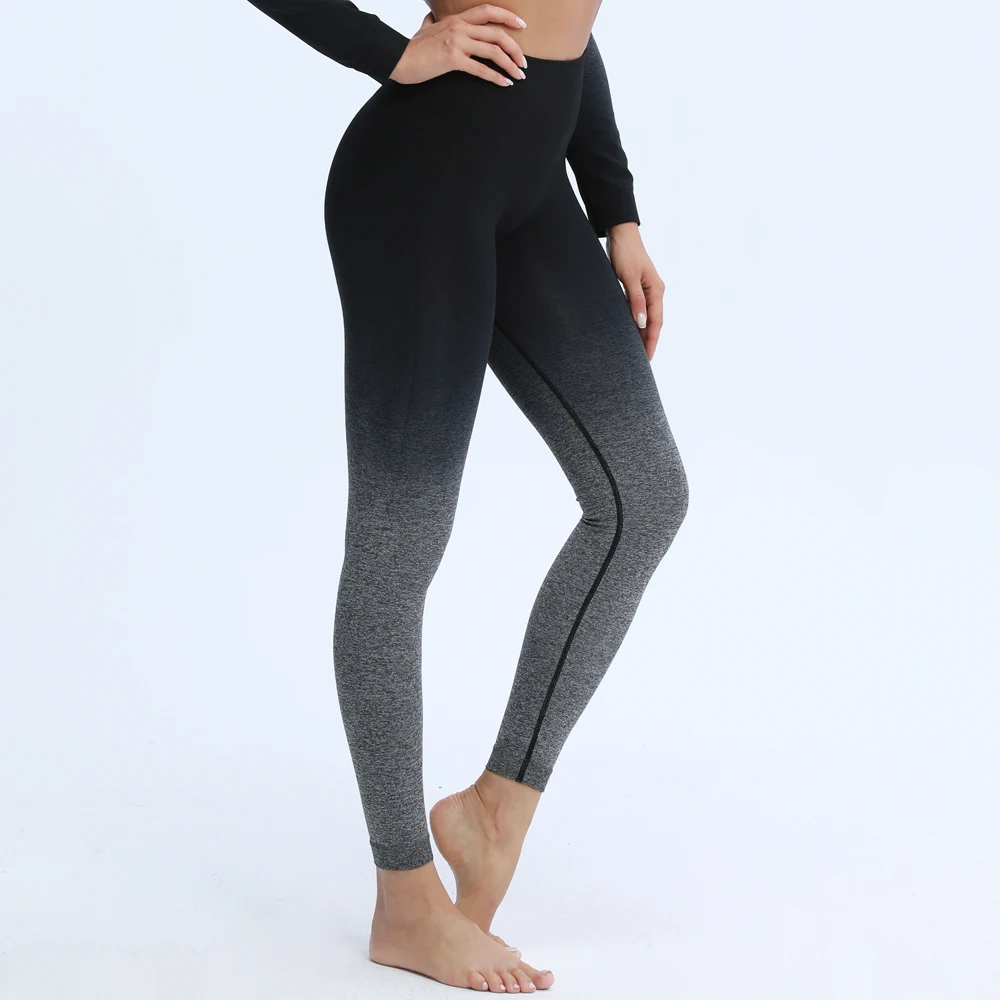 Nepoagym Women Black Grey Seamless Leggings High Waisted Workout Leggings Exercise Pants for Women