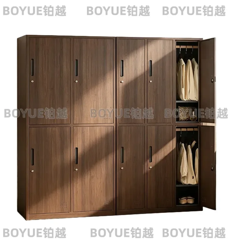 Walnut Steel File Cabinet Office Storage Locker Metal Document Organizer for Home Business Certificate Archive Cupboard