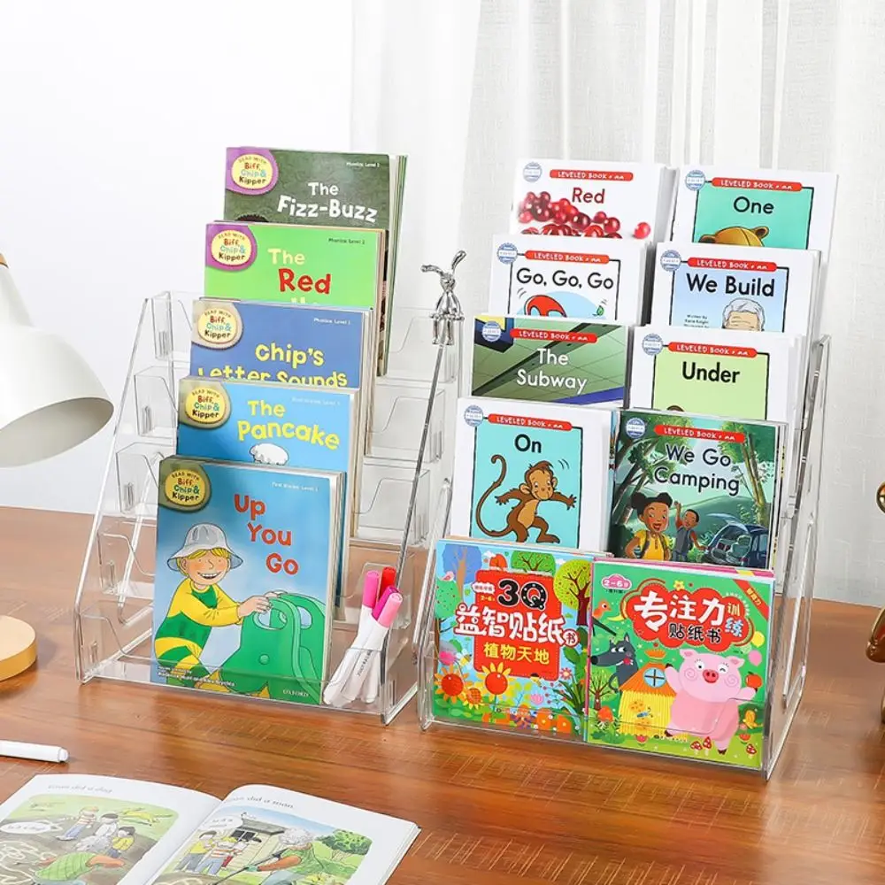 

5 Tier Acrylic Book Display Rack DIY Detachable Badge Display Holder Decorative Rack Modern Design Nail Polish Holder