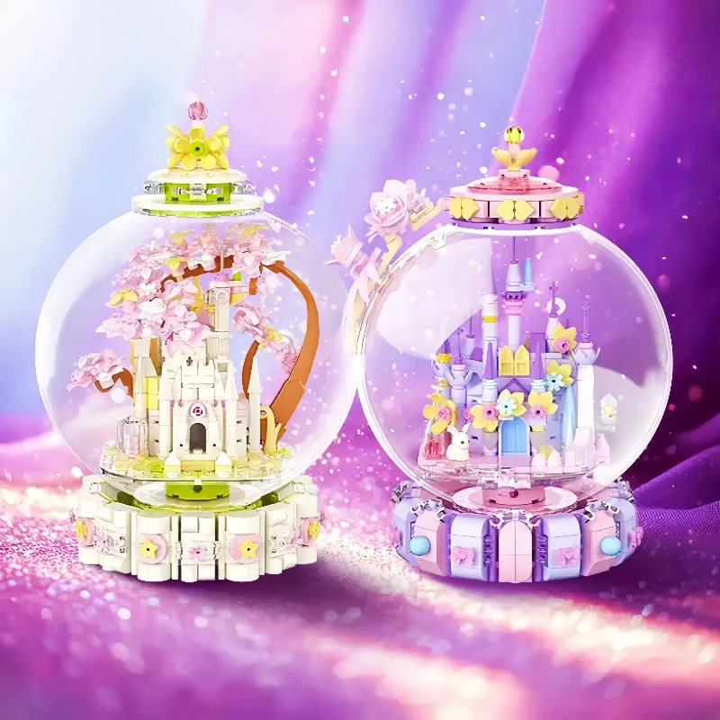 

Small Particle Building Blocks Crystal Balls Flower Castle Toys Desktop Decorations Creative Presents Mini Collection Puzzle